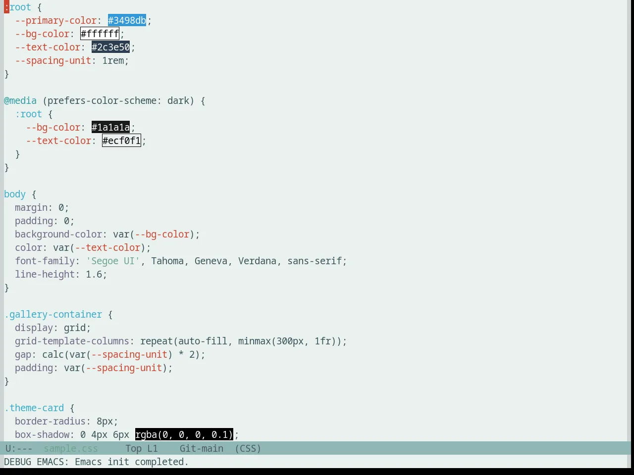 Base16 Silk Light Theme in css-mode