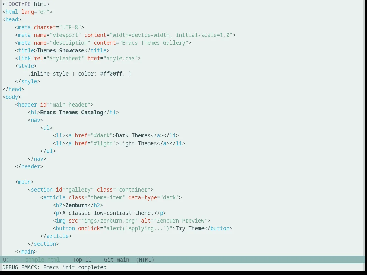Base16 Silk Light Theme in html-mode