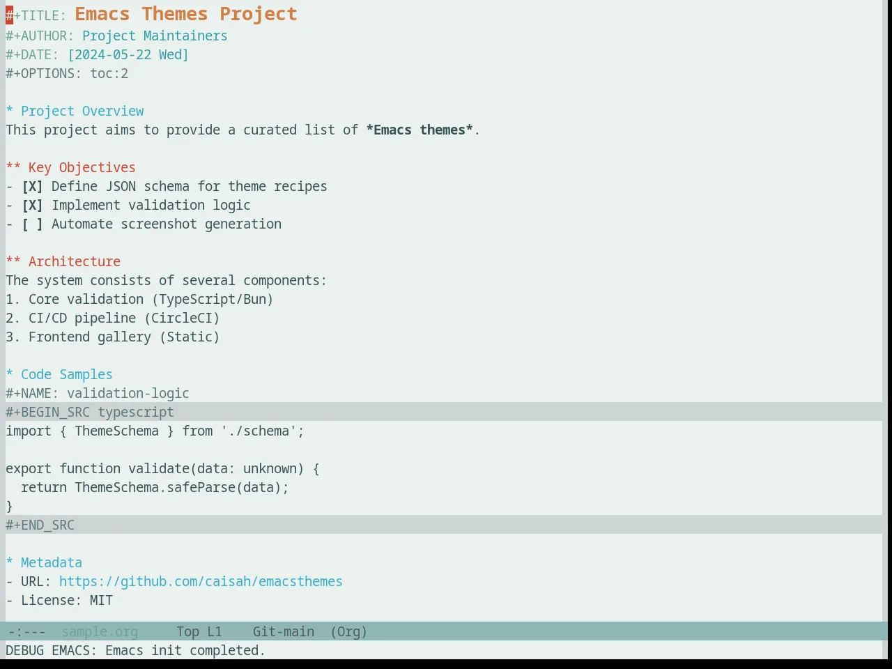 Base16 Silk Light Theme in org-mode