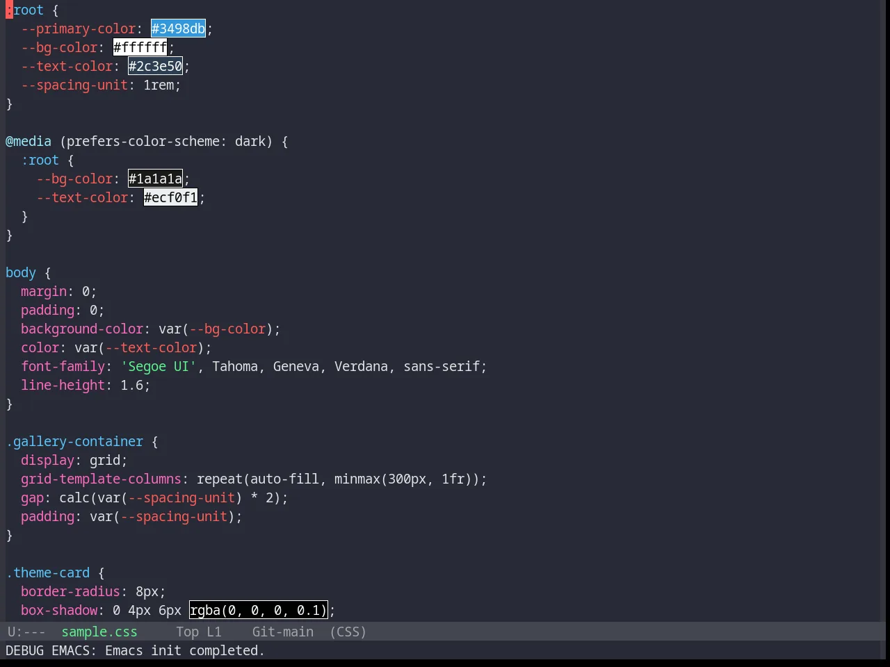 Base16 Snazzy Theme in css-mode