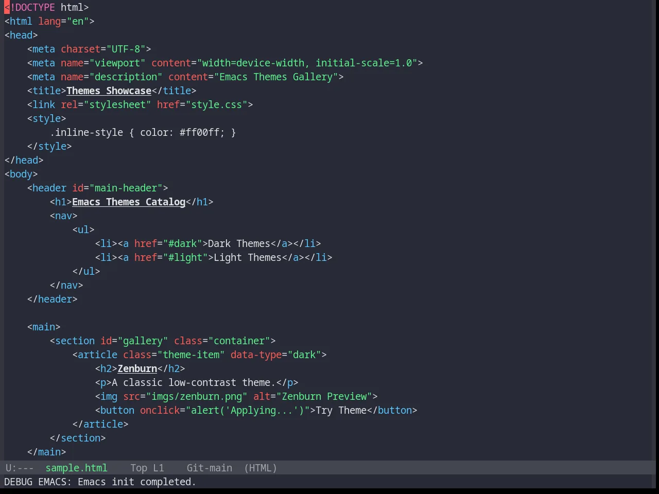 Base16 Snazzy Theme in html-mode