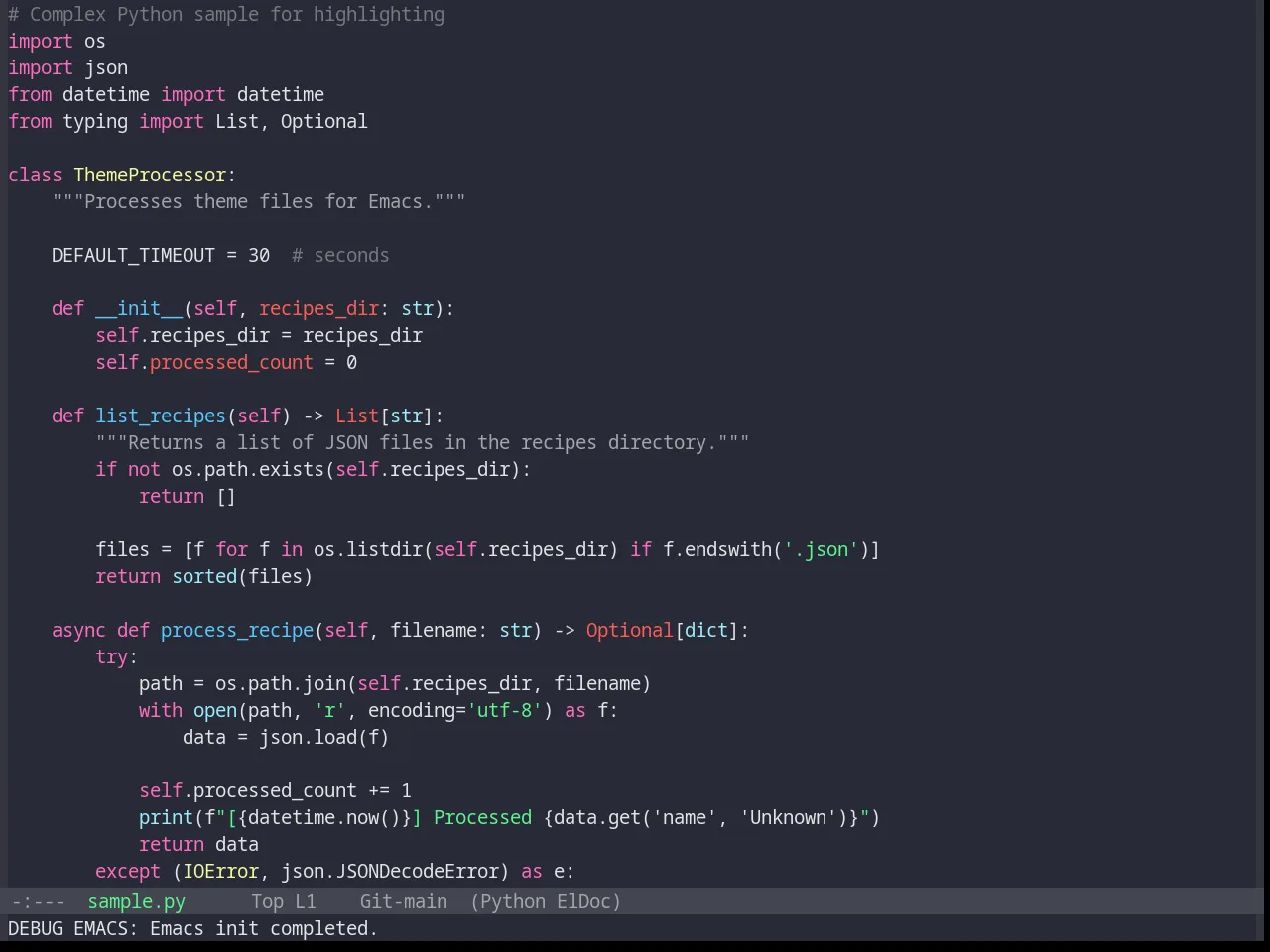 Base16 Snazzy Theme in python-mode