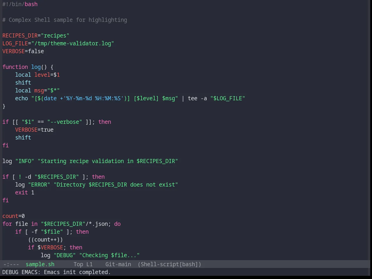Base16 Snazzy Theme in sh-mode
