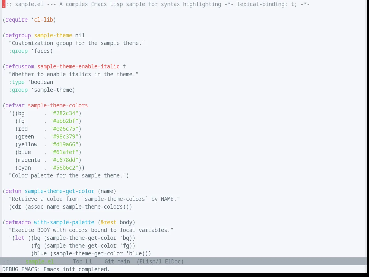 Base16 Solarflare Light Theme in emacs-lisp-mode