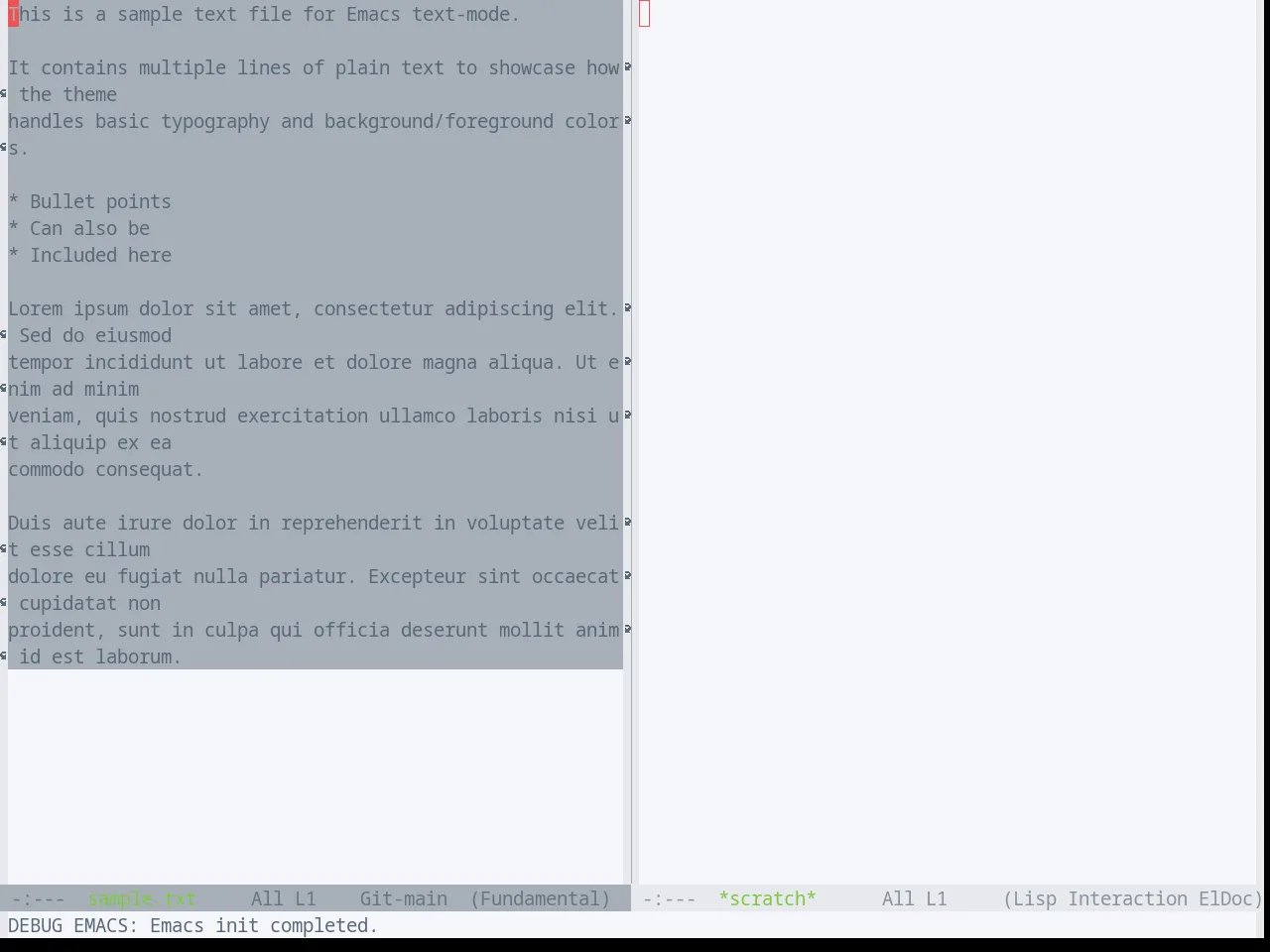 Base16 Solarflare Light Theme in fundamental-mode