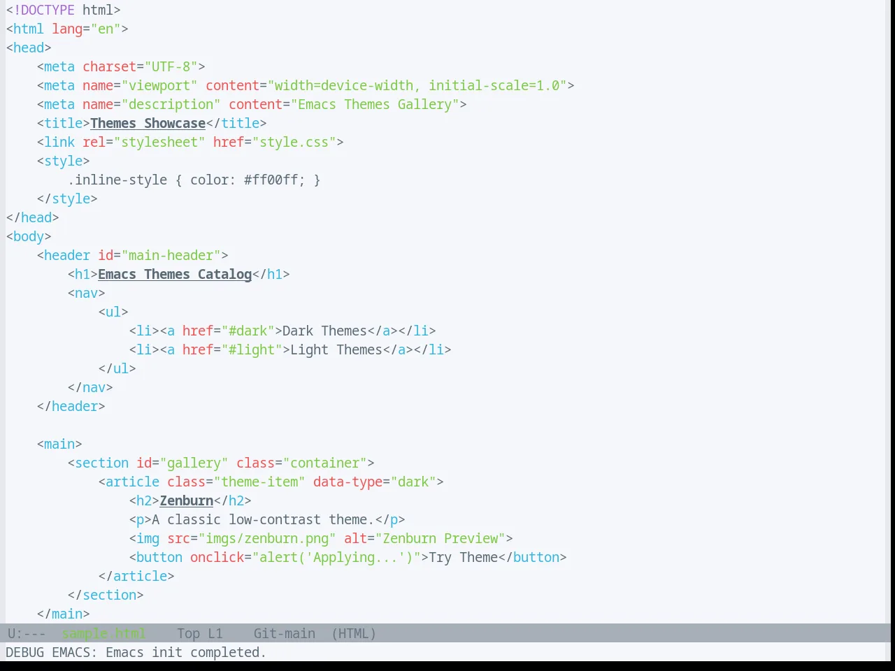 Base16 Solarflare Light Theme in html-mode