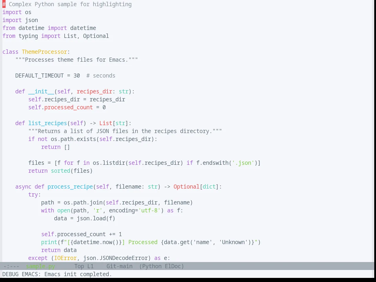 Base16 Solarflare Light Theme in python-mode