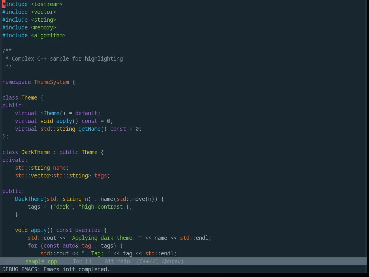Base16 Solarflare Theme in c++-mode