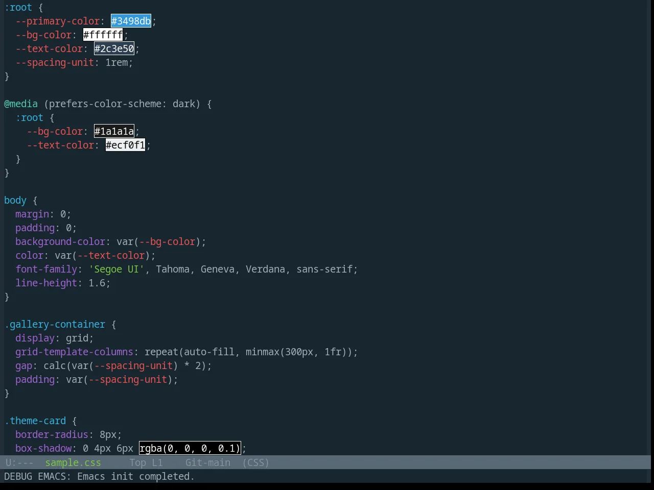 Base16 Solarflare Theme in css-mode