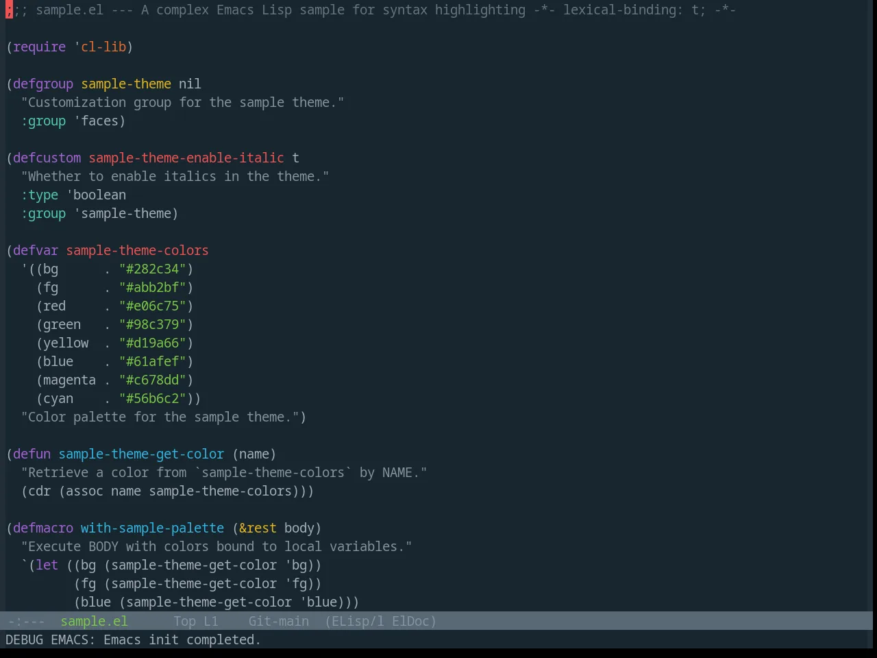 Base16 Solarflare Theme in emacs-lisp-mode