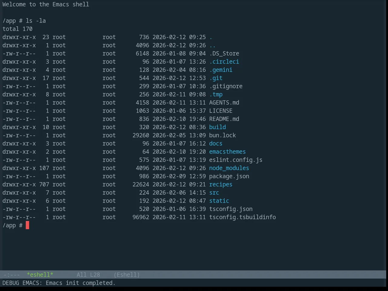 Base16 Solarflare Theme in eshell
