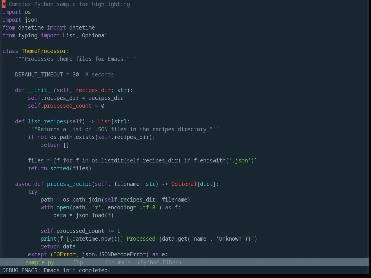 Base16 Solarflare Theme in python-mode