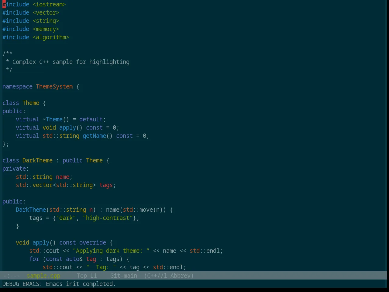 Base16 Solarized Dark Theme in c++-mode