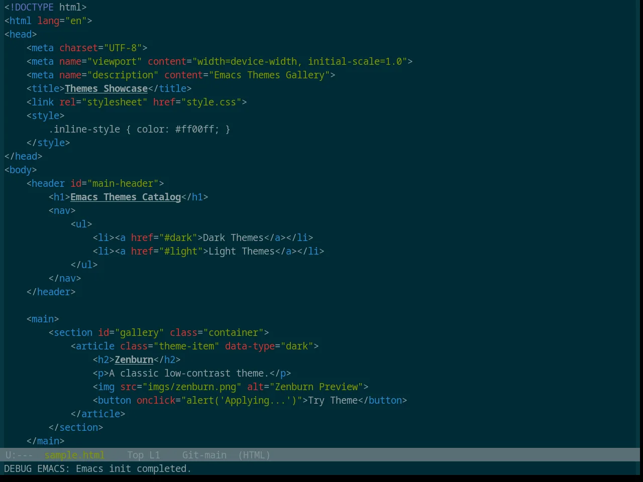 Base16 Solarized Dark Theme in html-mode