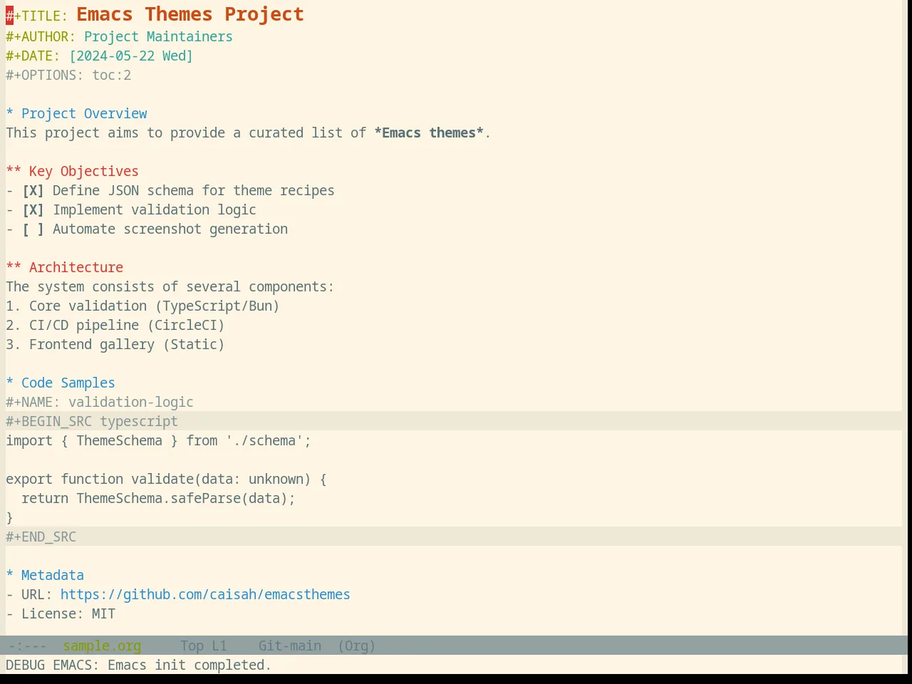 Base16 Solarized Light Theme in org-mode