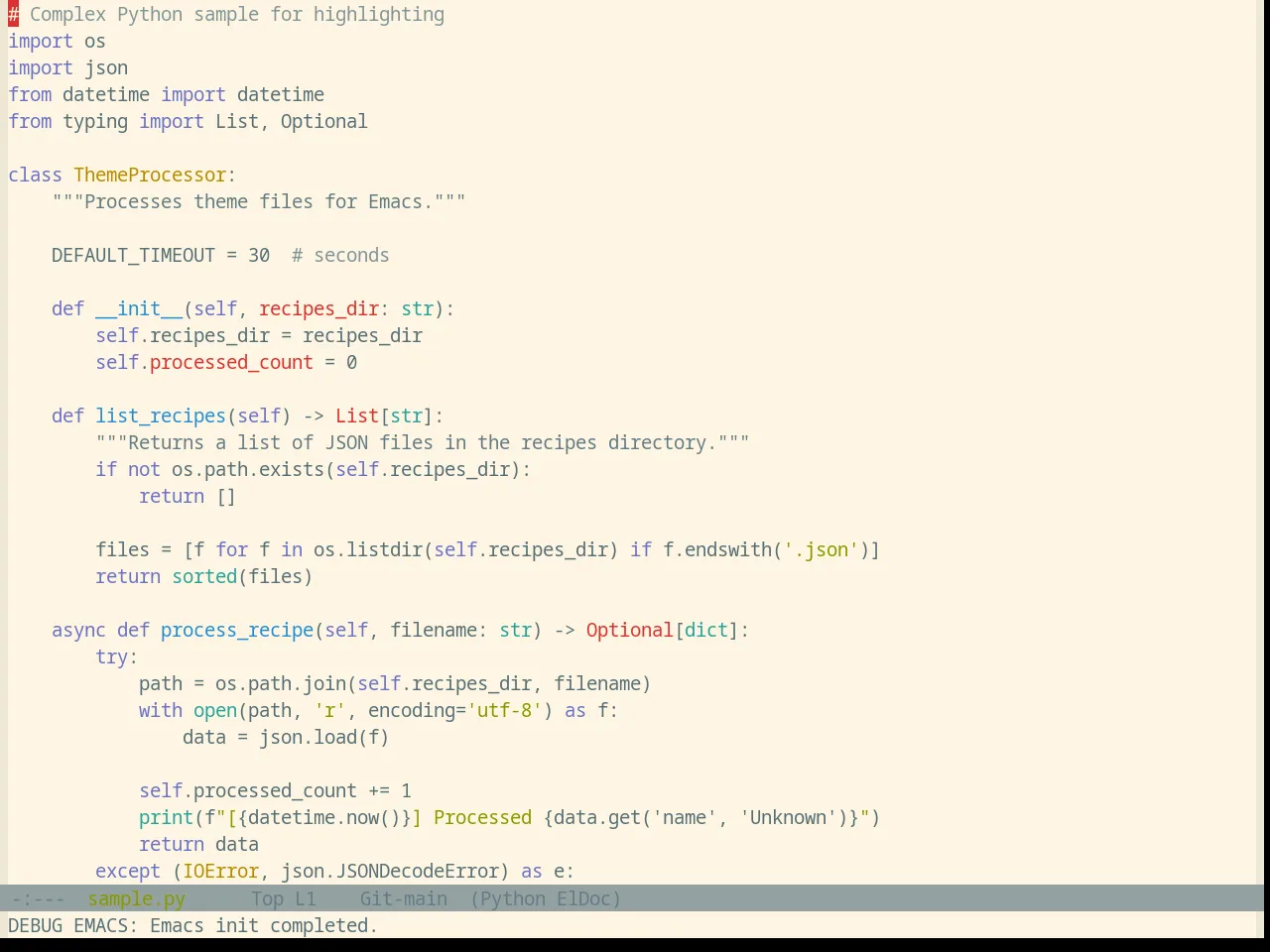 Base16 Solarized Light Theme in python-mode