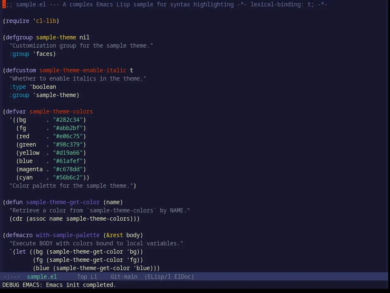 Base16 Spaceduck Theme in emacs-lisp-mode