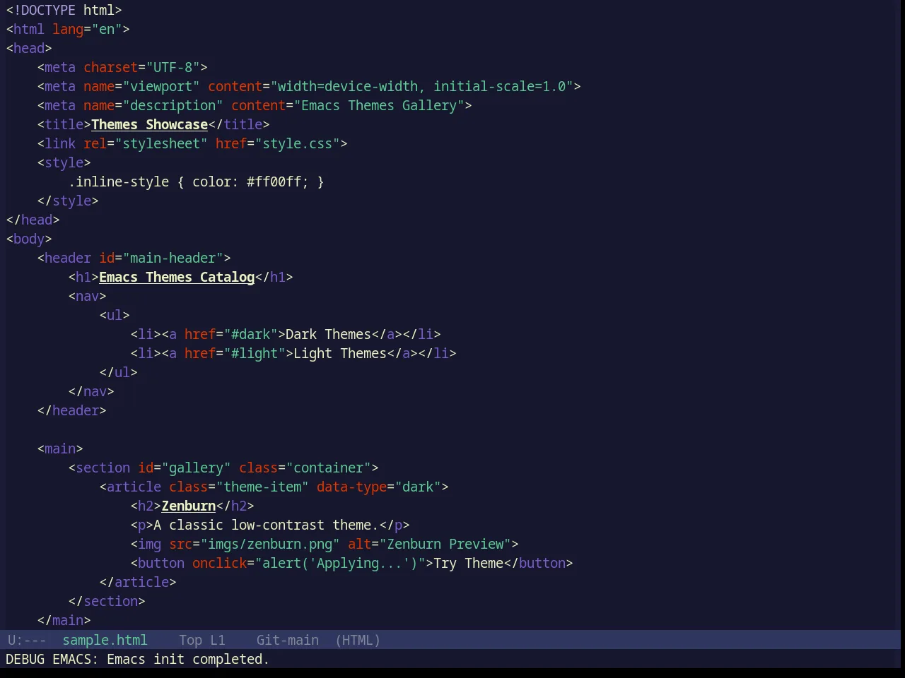Base16 Spaceduck Theme in html-mode