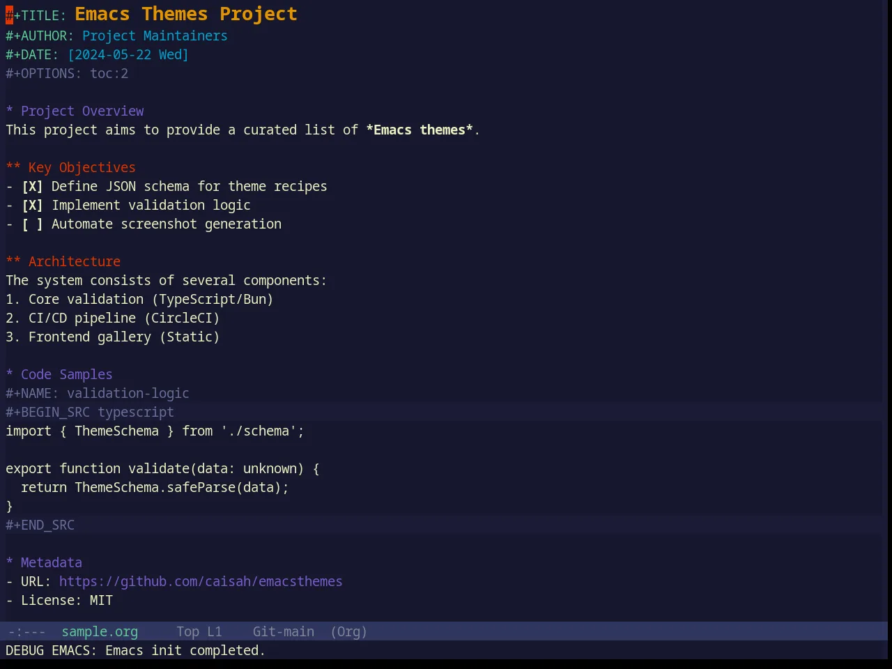 Base16 Spaceduck Theme in org-mode