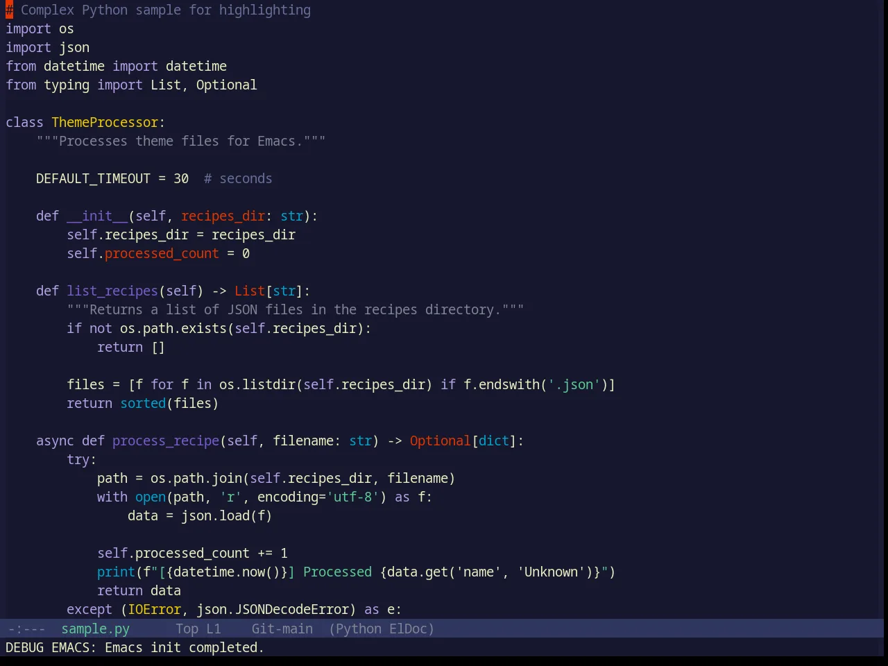 Base16 Spaceduck Theme in python-mode