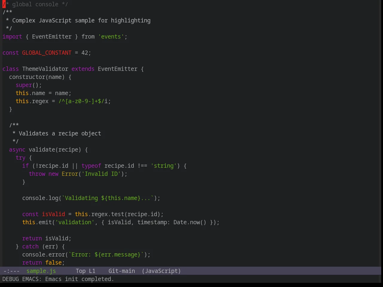 Base16 Spacemacs Theme in javascript-mode