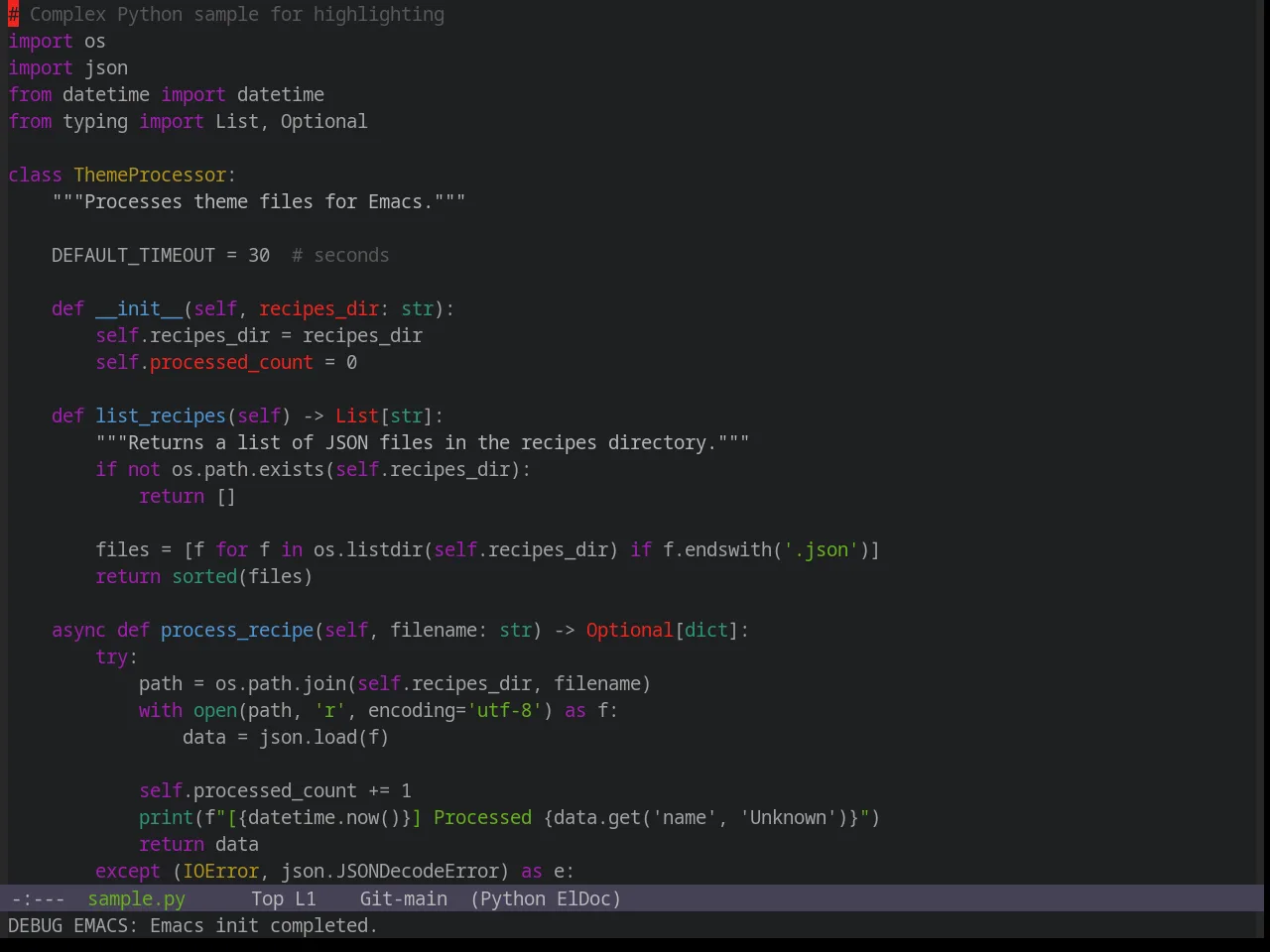 Base16 Spacemacs Theme in python-mode