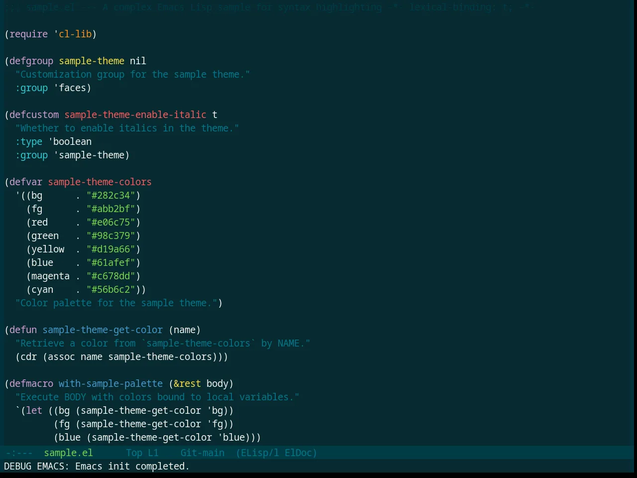 Base16 Sparky Theme in emacs-lisp-mode