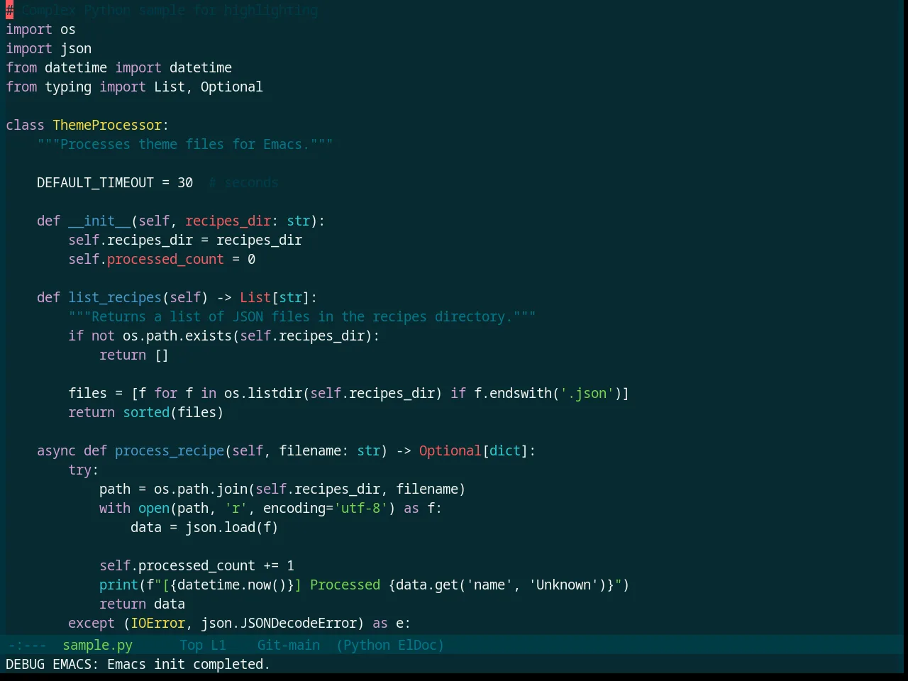 Base16 Sparky Theme in python-mode