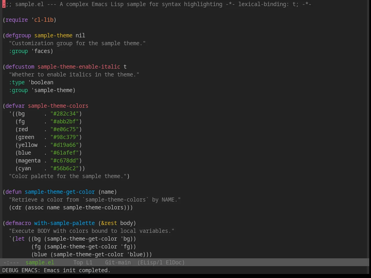 Base16 Standardized Dark Theme in emacs-lisp-mode