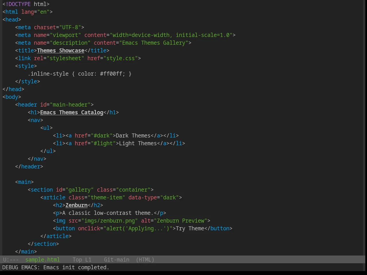 Base16 Standardized Dark Theme in html-mode