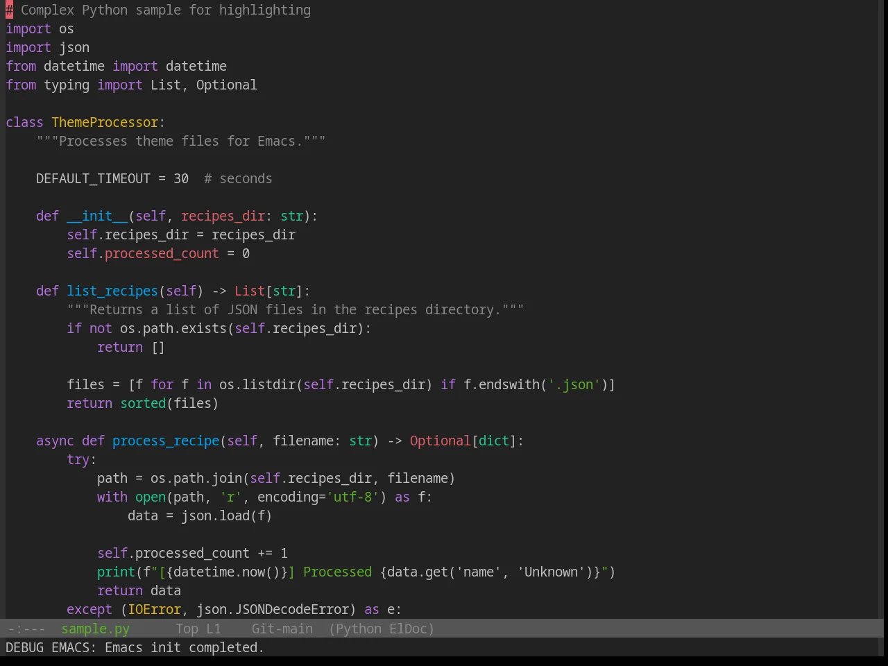 Base16 Standardized Dark Theme in python-mode