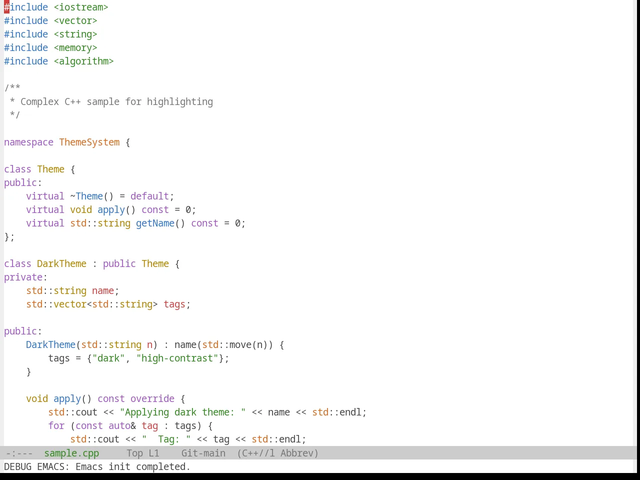 Base16 Standardized Light Theme in c++-mode