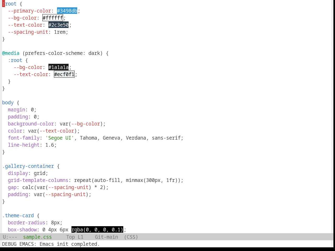 Base16 Standardized Light Theme in css-mode
