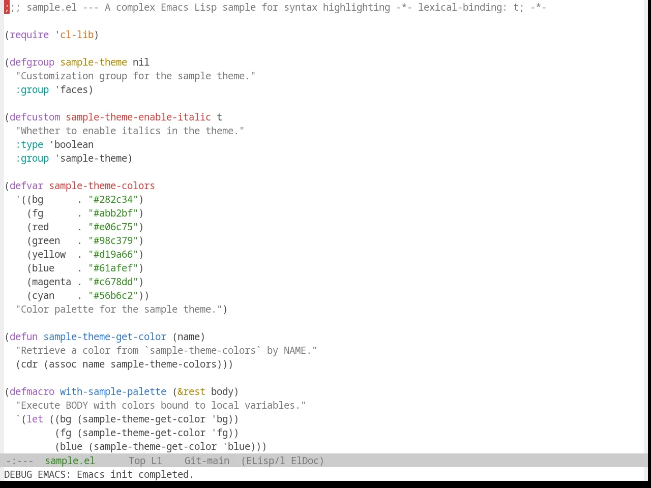 Base16 Standardized Light Theme in emacs-lisp-mode
