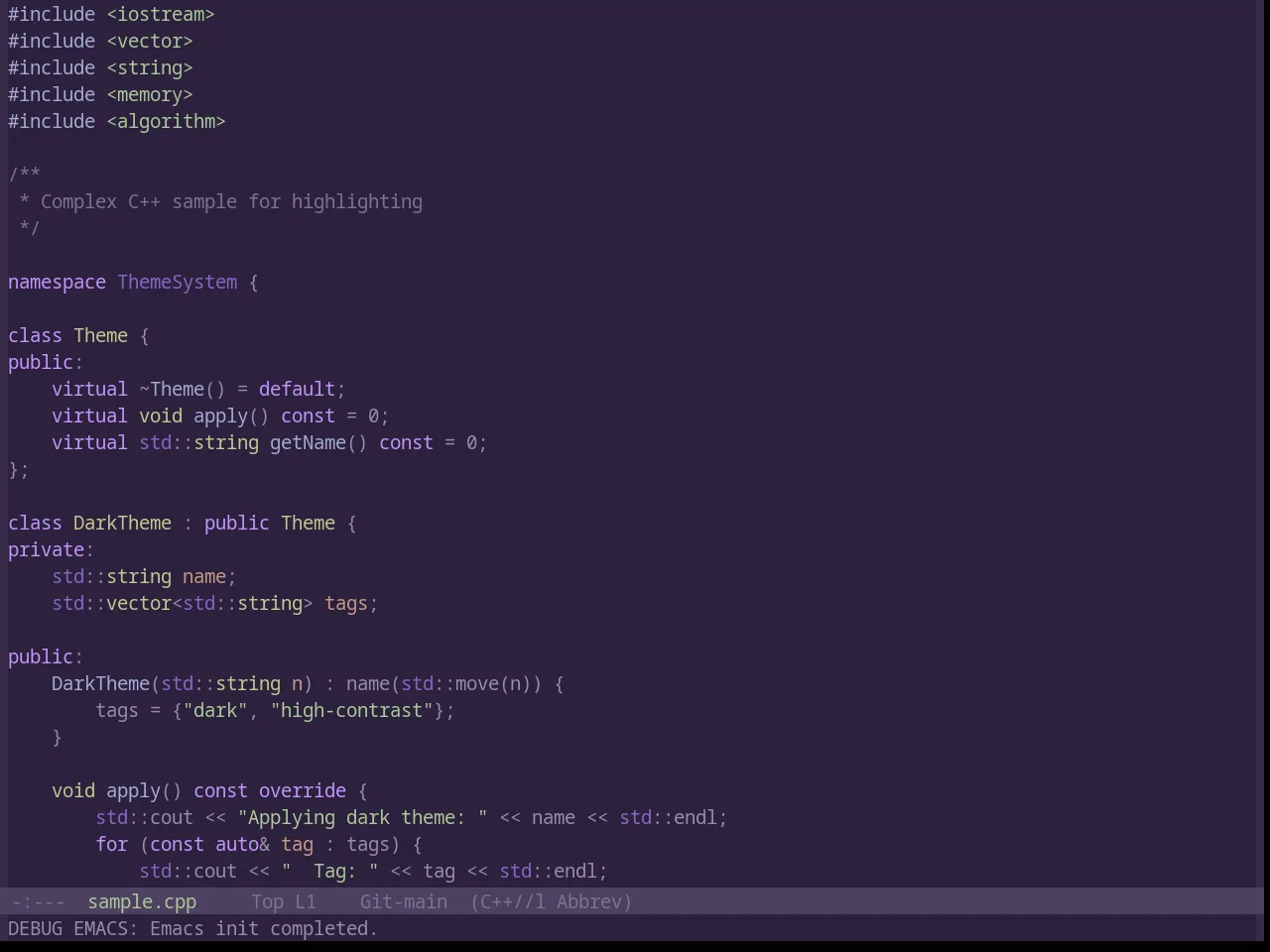 Base16 Stella Theme in c++-mode