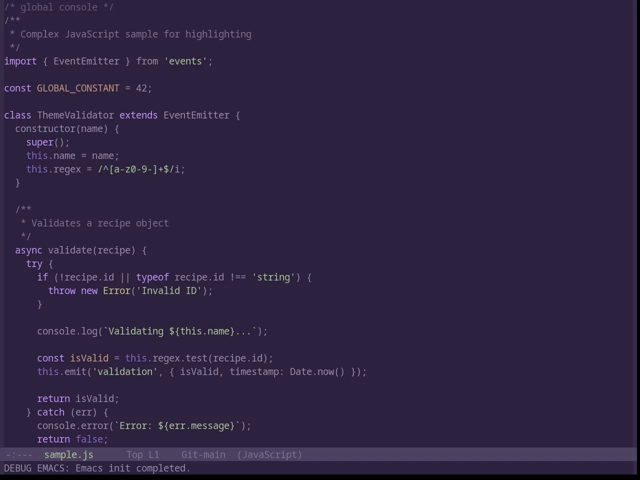Base16 Stella Theme in javascript-mode