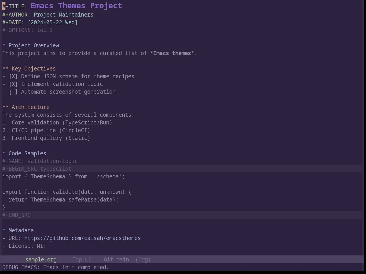 Base16 Stella Theme in org-mode