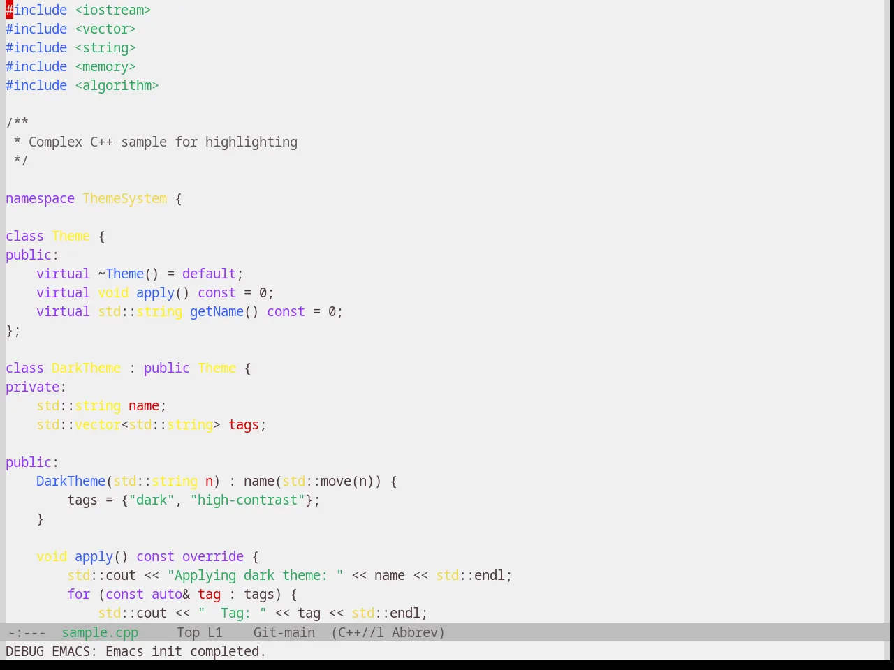 Base16 Still Alive Theme in c++-mode