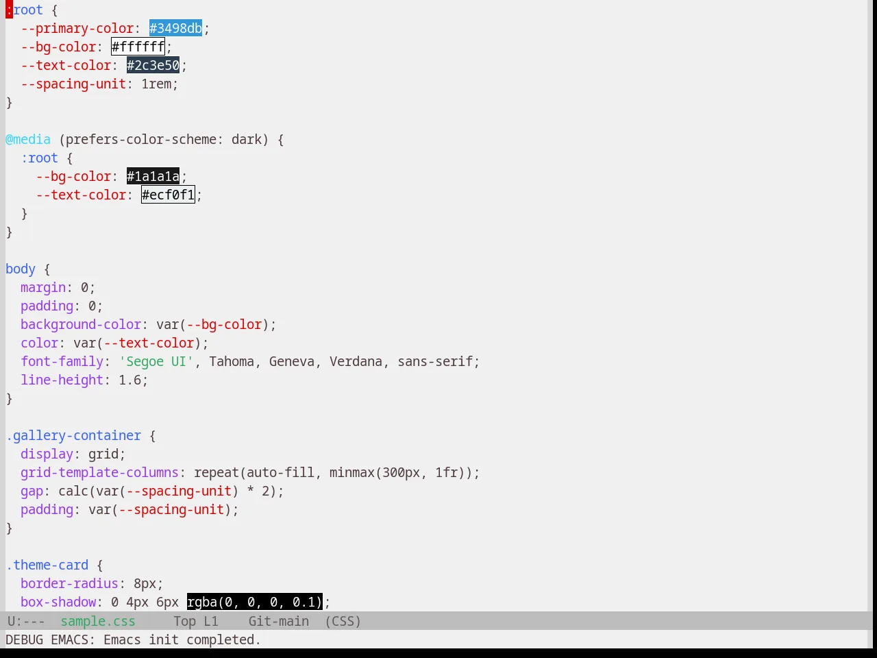 Base16 Still Alive Theme in css-mode