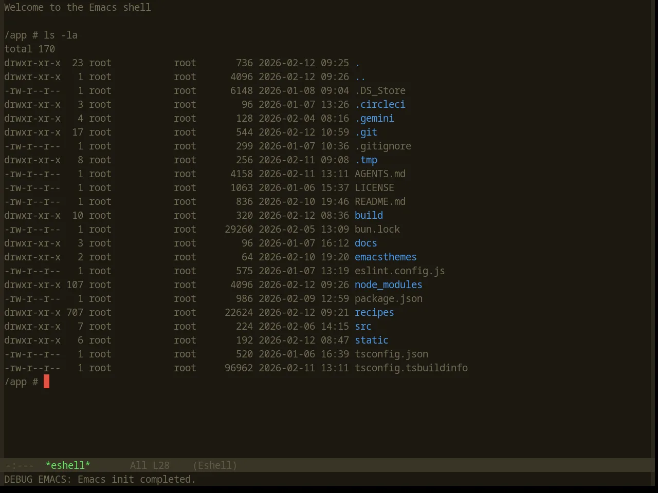 Base16 Summercamp Theme in eshell