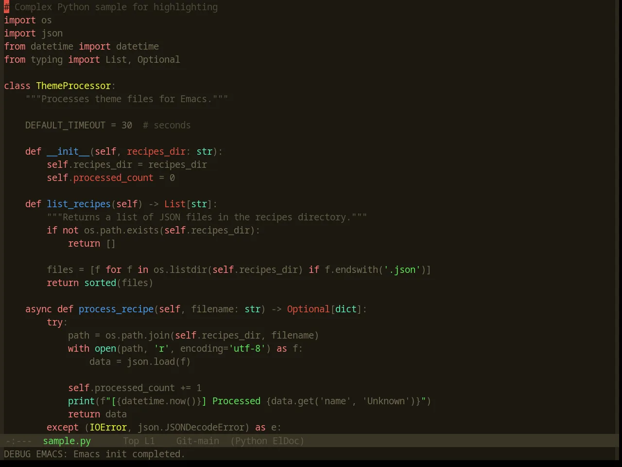Base16 Summercamp Theme in python-mode