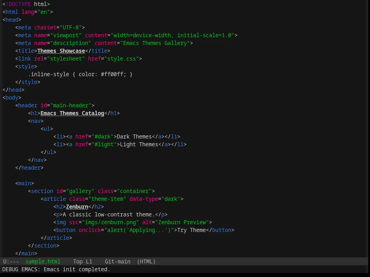 Base16 Summerfruit Dark Theme in html-mode