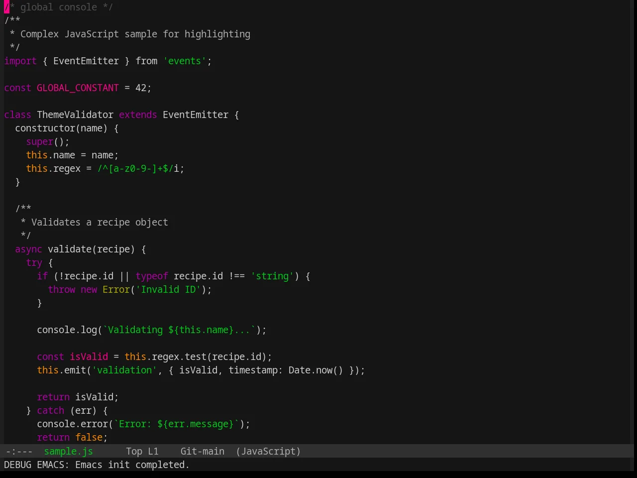 Base16 Summerfruit Dark Theme in javascript-mode