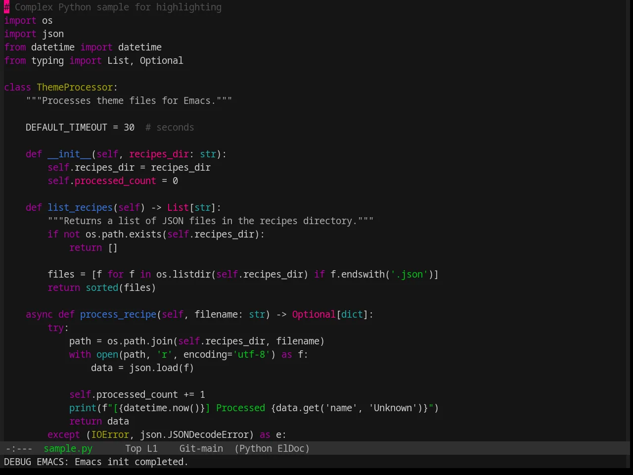 Base16 Summerfruit Dark Theme in python-mode