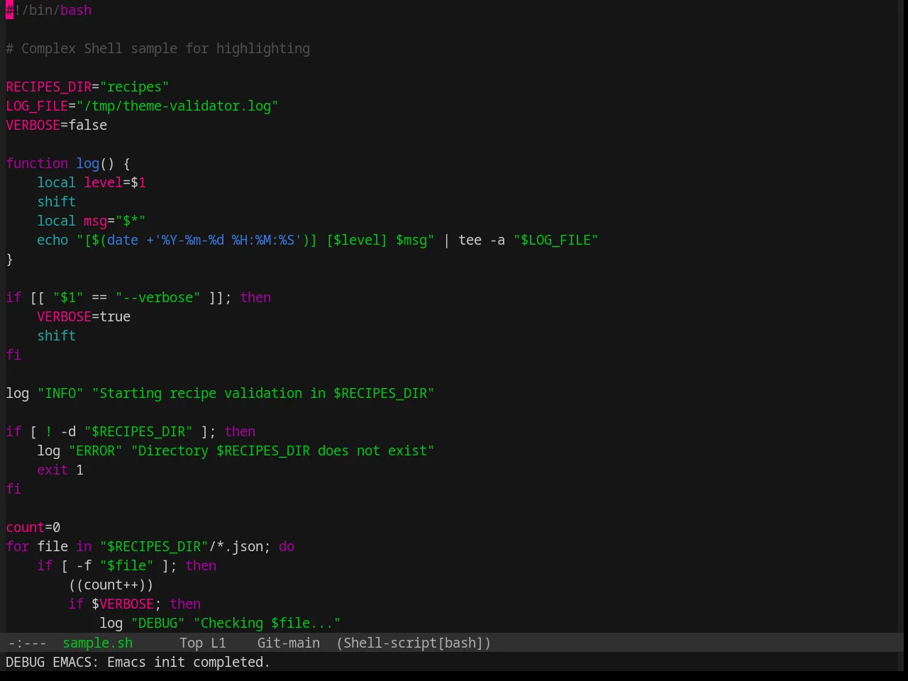 Base16 Summerfruit Dark Theme in sh-mode