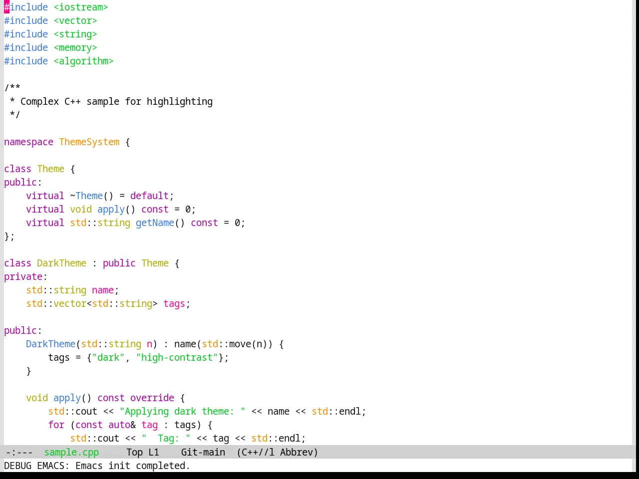Base16 Summerfruit Light Theme in c++-mode
