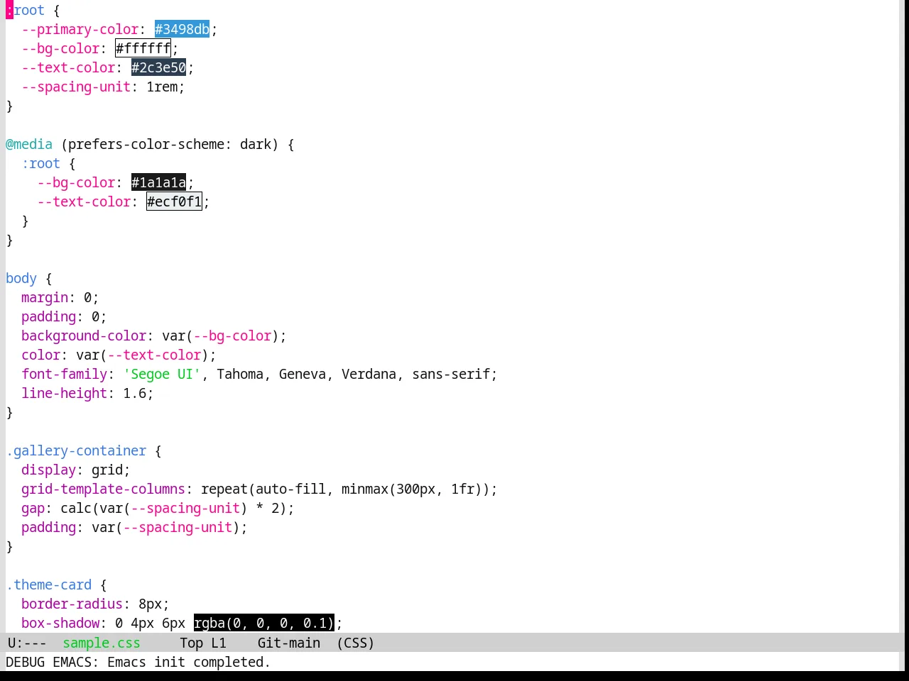 Base16 Summerfruit Light Theme in css-mode