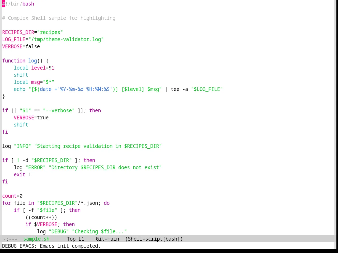 Base16 Summerfruit Light Theme in sh-mode