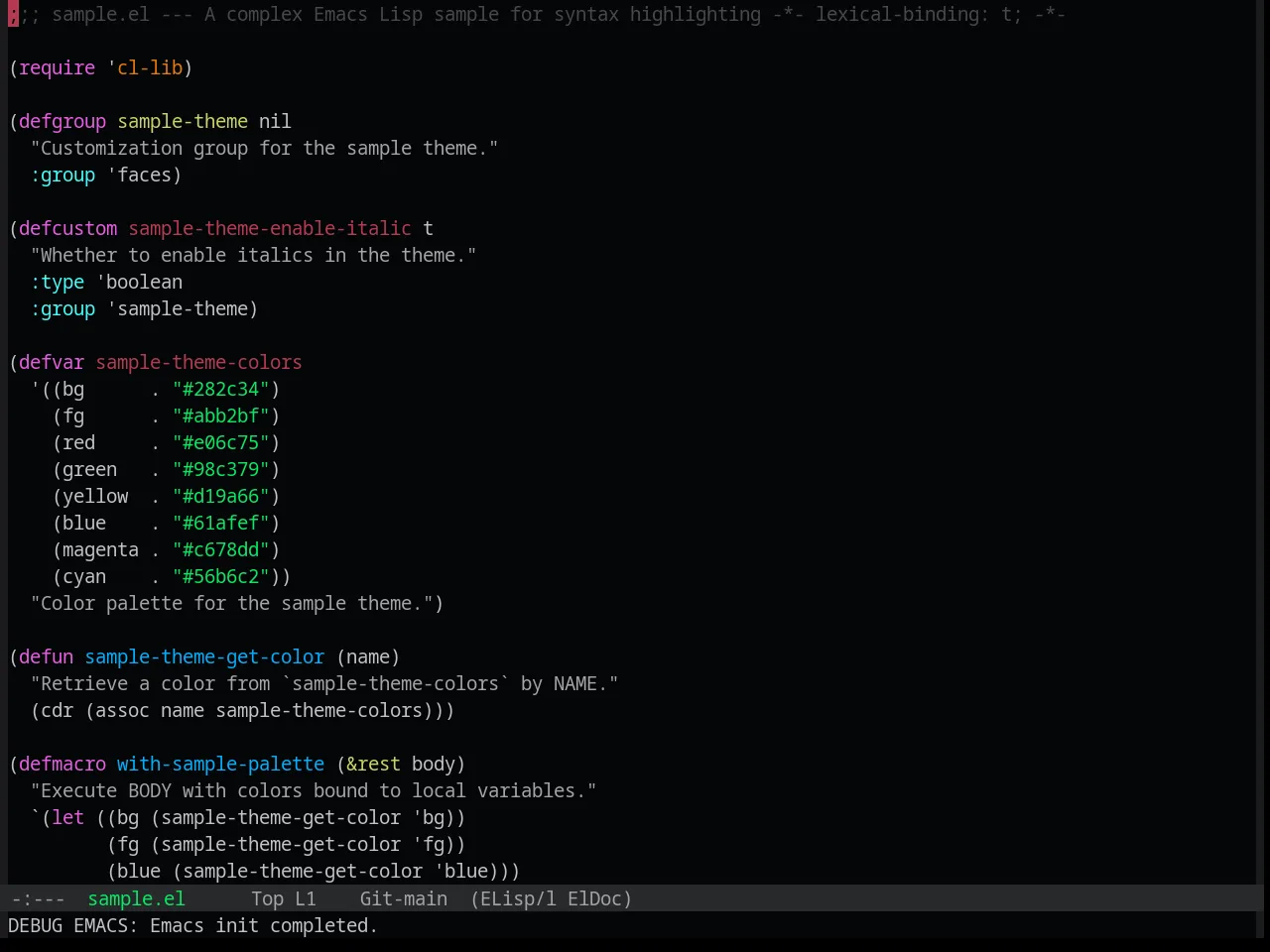 Base16 Synth Midnight Dark Theme in emacs-lisp-mode