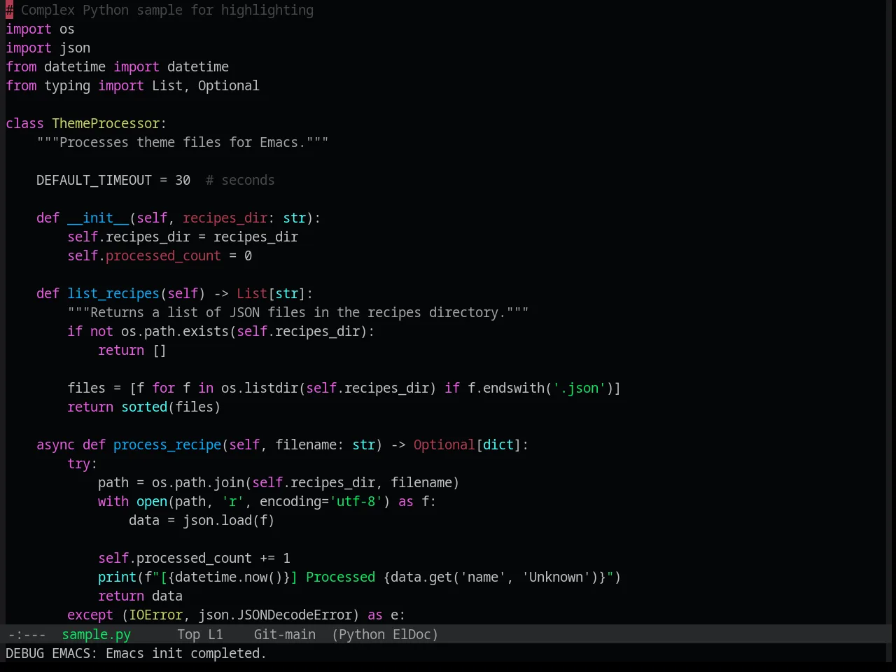 Base16 Synth Midnight Dark Theme in python-mode